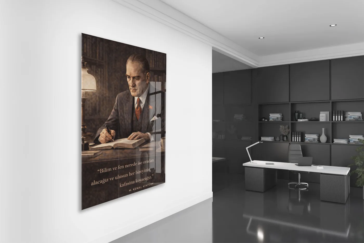 Mustafa Kemal Atatürk Cam Tablo - PeonyAta024 — görsel 4