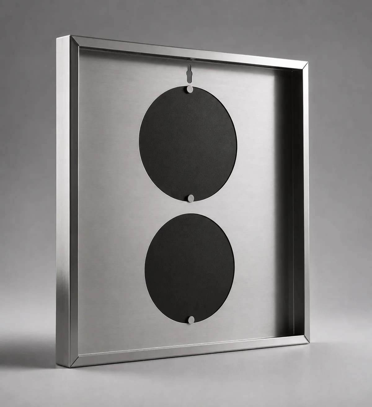 DUO |Paslanmaz Çelik İkili Fotoğraf Çerçevesi – Modern Metal Duvar Çerçevesi 40x40 cm — görsel 3