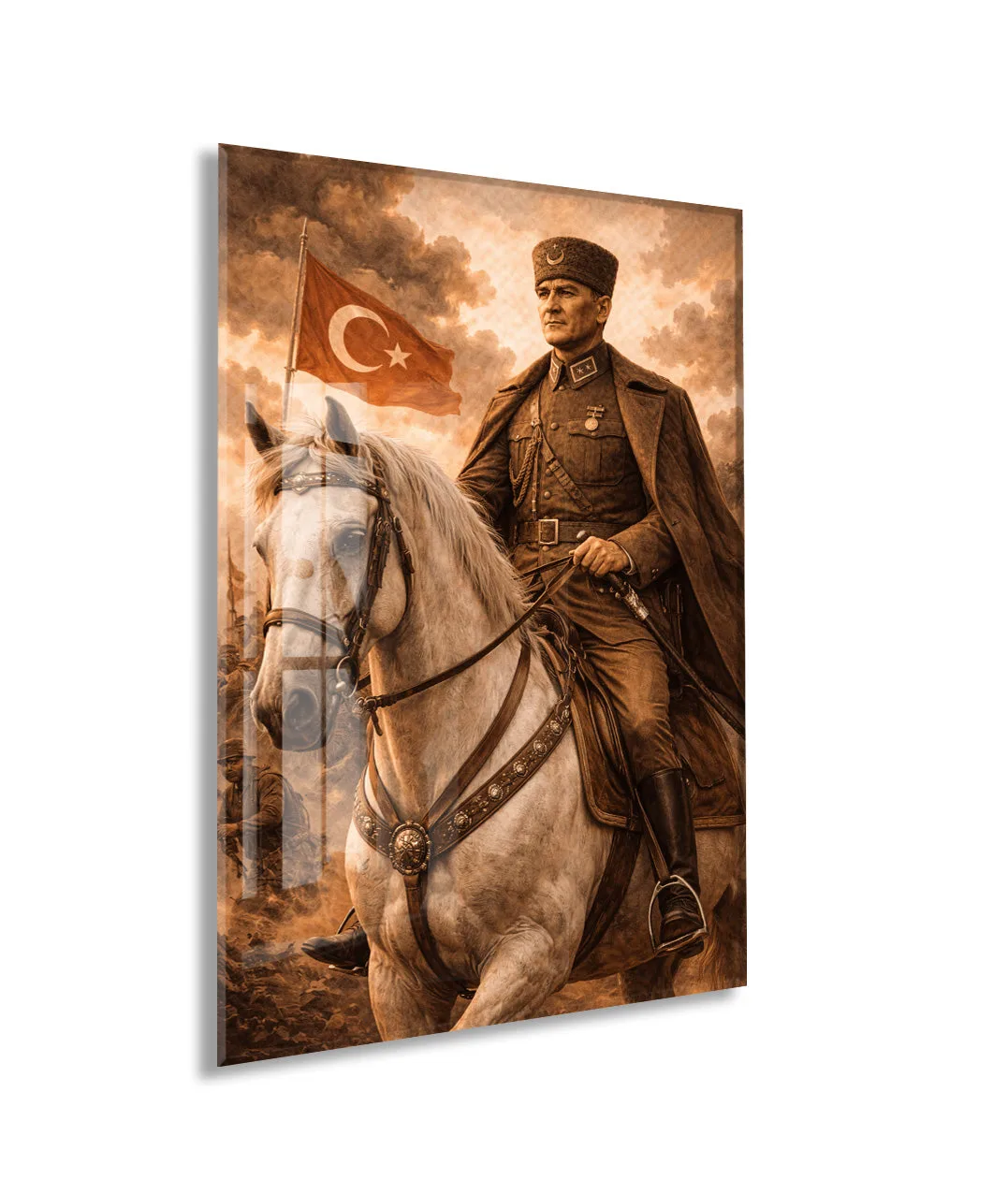 Mustafa Kemal Atatürk Cam Tablo - PeonyAta035 — görsel 1
