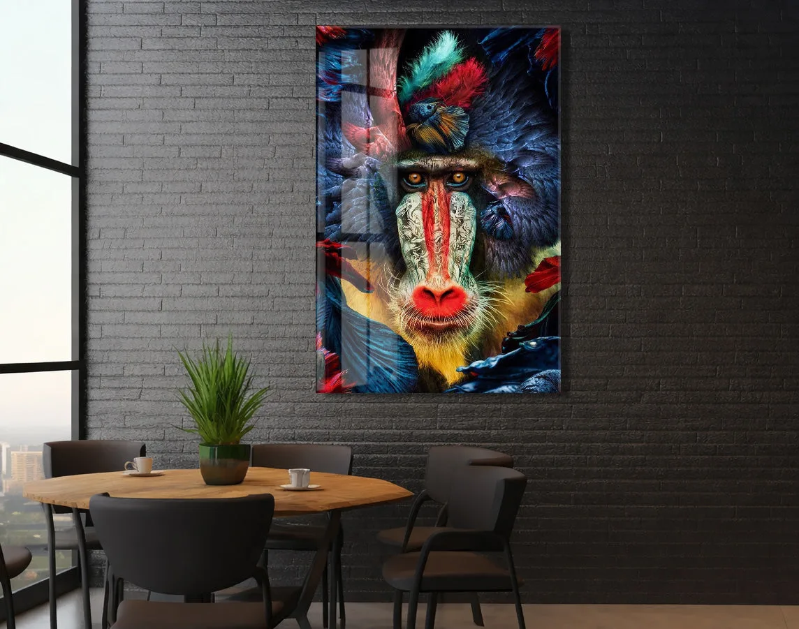 Etnik Desenli Maymun Portresi – Modern Dekoratif Tablo - Peony122 — görsel 6