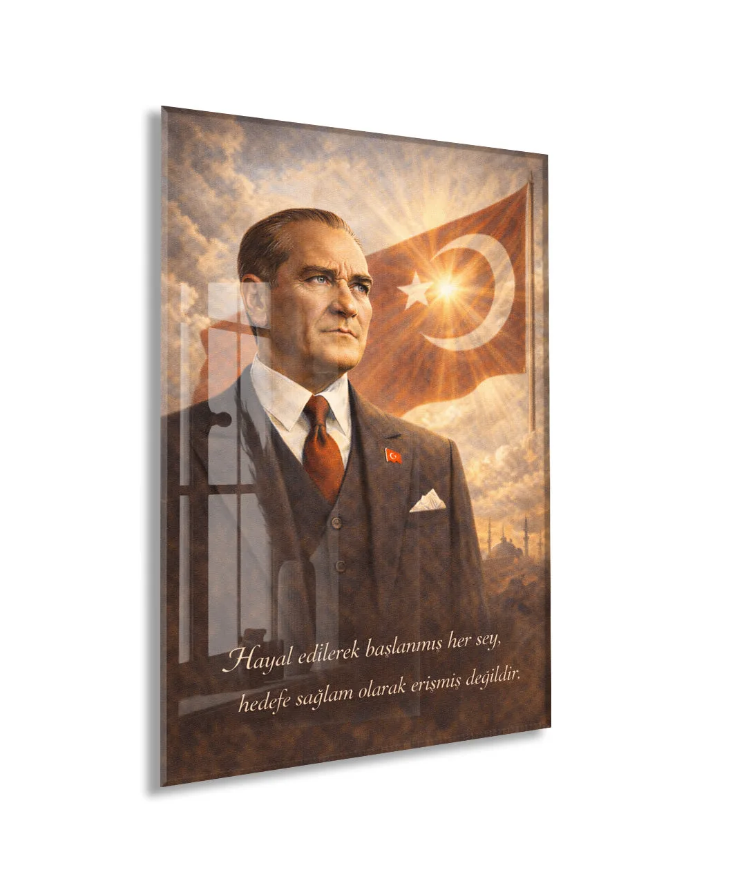 Mustafa Kemal Atatürk Cam Tablo - PeonyAta015 — görsel 1