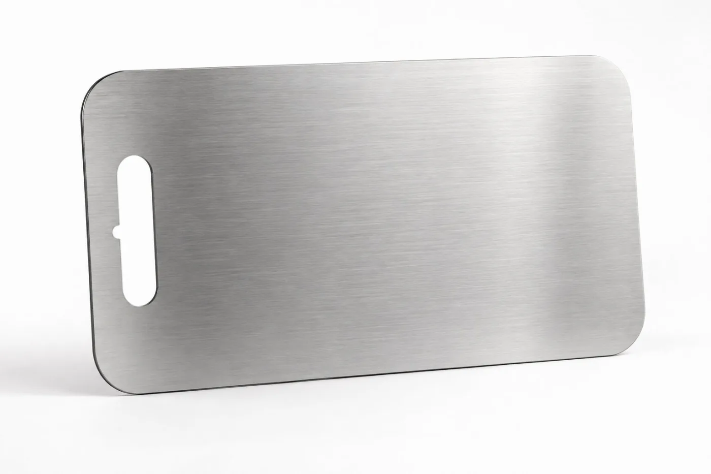 Noma | Paslanmaz Çelik Kesme Tahtası – 21x32 cm Hijyenik Metal Doğrama Tahtası, Saplı Modern Mutfak Hazırlık ve Kesim Panosu — görsel 1