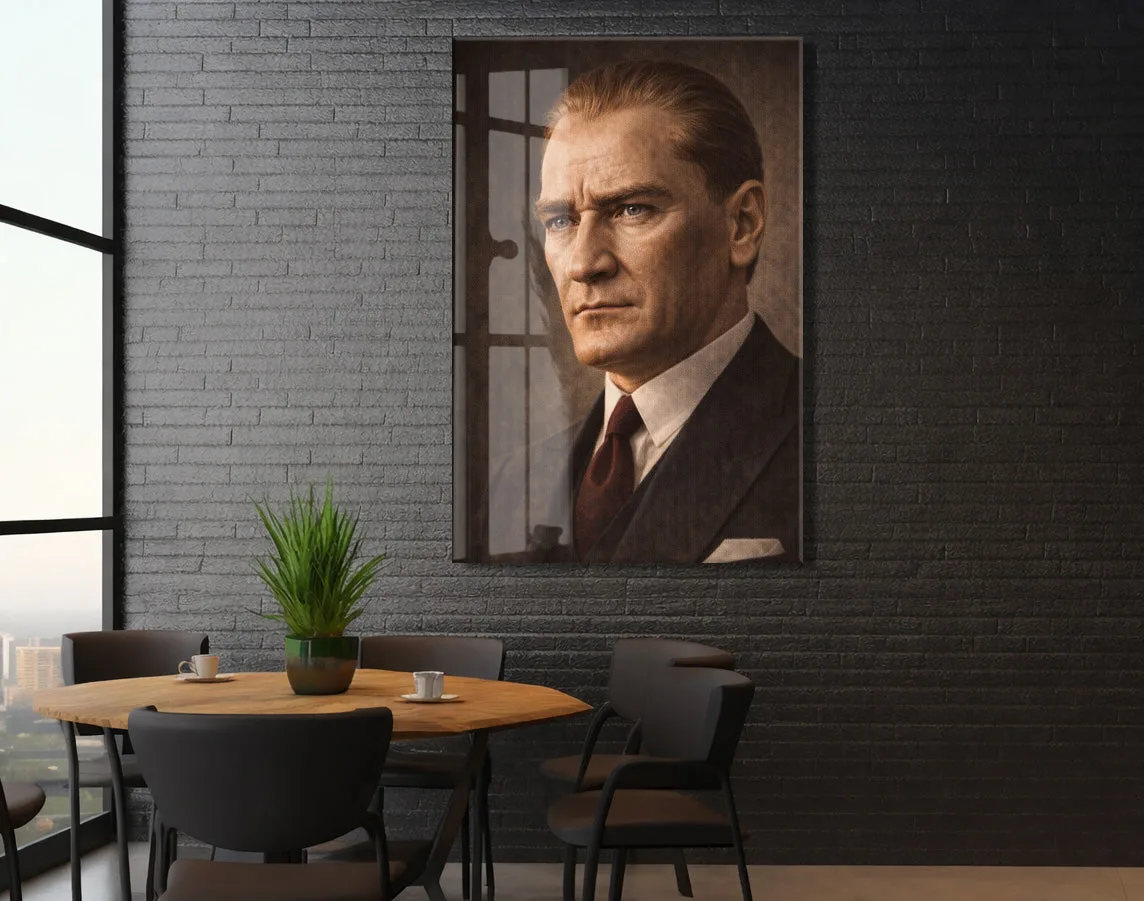 Mustafa Kemal Atatürk Cam Tablo - PeonyAta038 — görsel 5