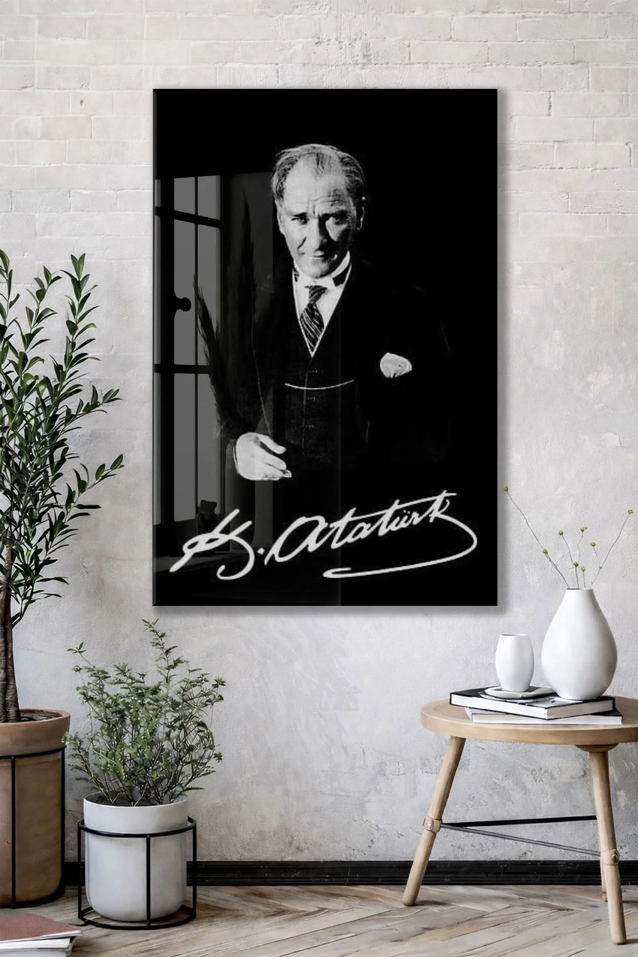 Mustafa Kemal Atatürk | Modern Cam Tablo-PeonyAta079 — görsel 2