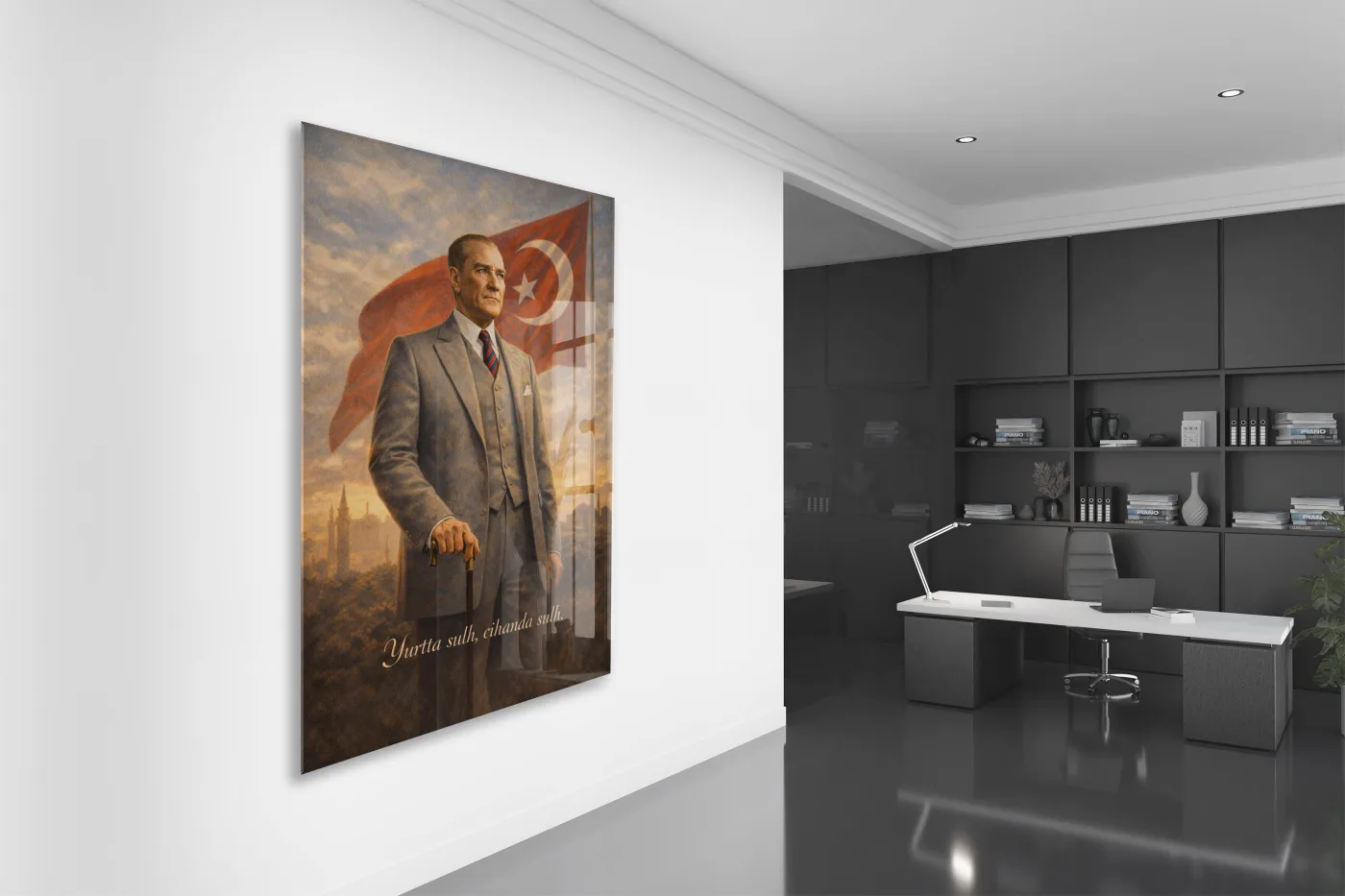 Mustafa Kemal Atatürk Cam Tablo - PeonyAta004 — görsel 4