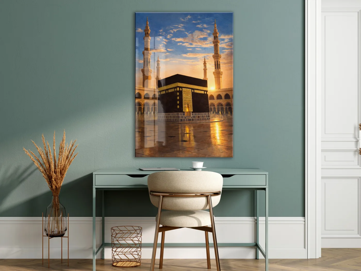 Gün Batımı Kabe Cam Tablo – Yansımalı İslami Duvar Dekoru - PeonyDini152 — görsel 7