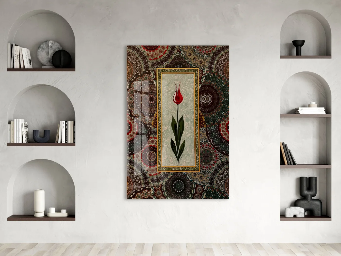 Osmanlı Lale Tablosu – Geleneksel Desenli Dekoratif Duvar Sanatı - PeonyDini205 — görsel 2