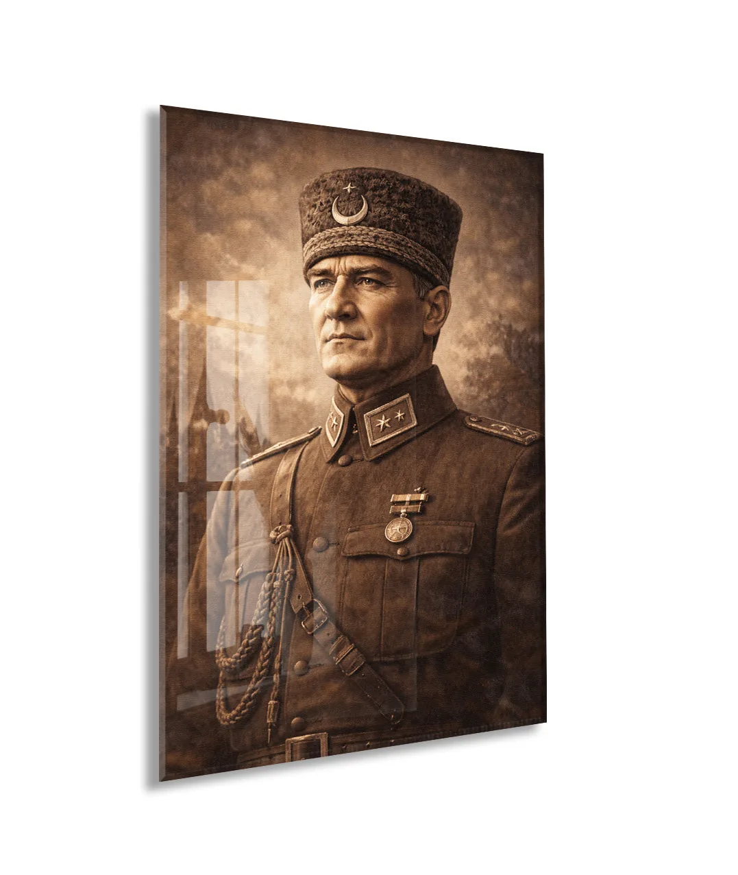 Mustafa Kemal Atatürk Cam Tablo - PeonyAta029 — görsel 1
