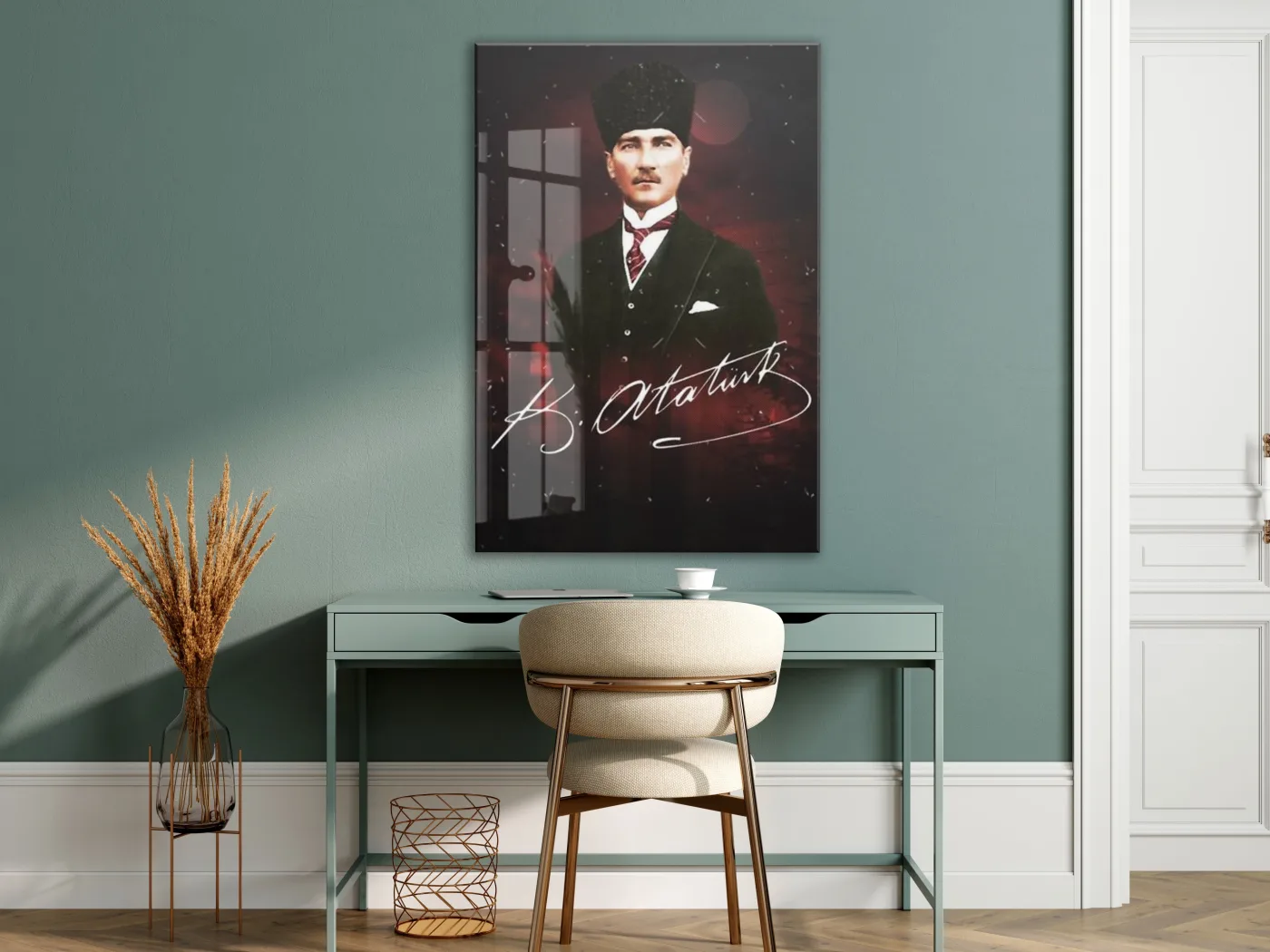 Mustafa Kemal Atatürk  | Modern Cam Tablo-PeonyAta086 — görsel 6