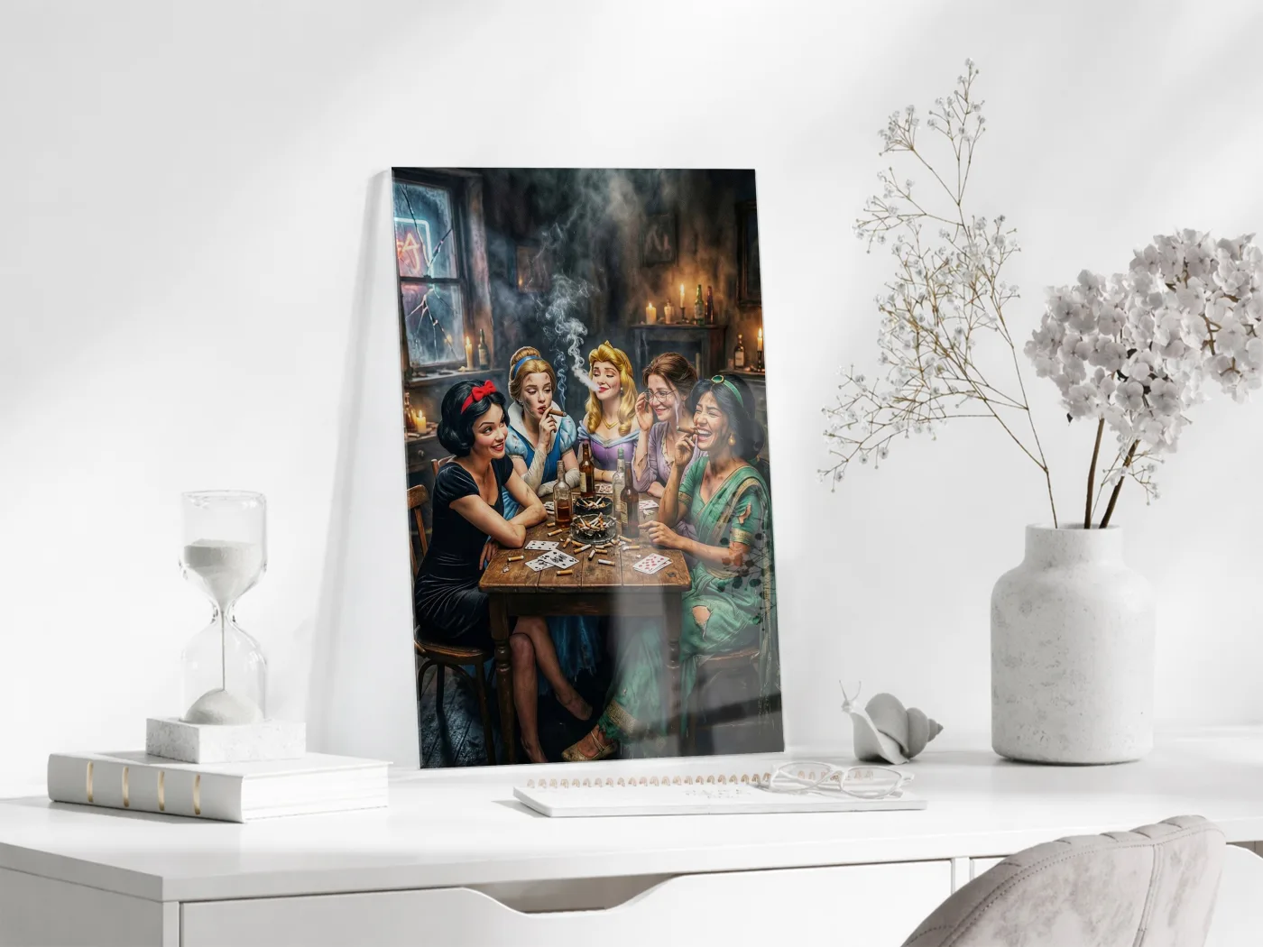 Sinema Tadında Poker Masası Tablosu – Modern & Retro Harman Duvar Sanatı - Peony107 — görsel 4