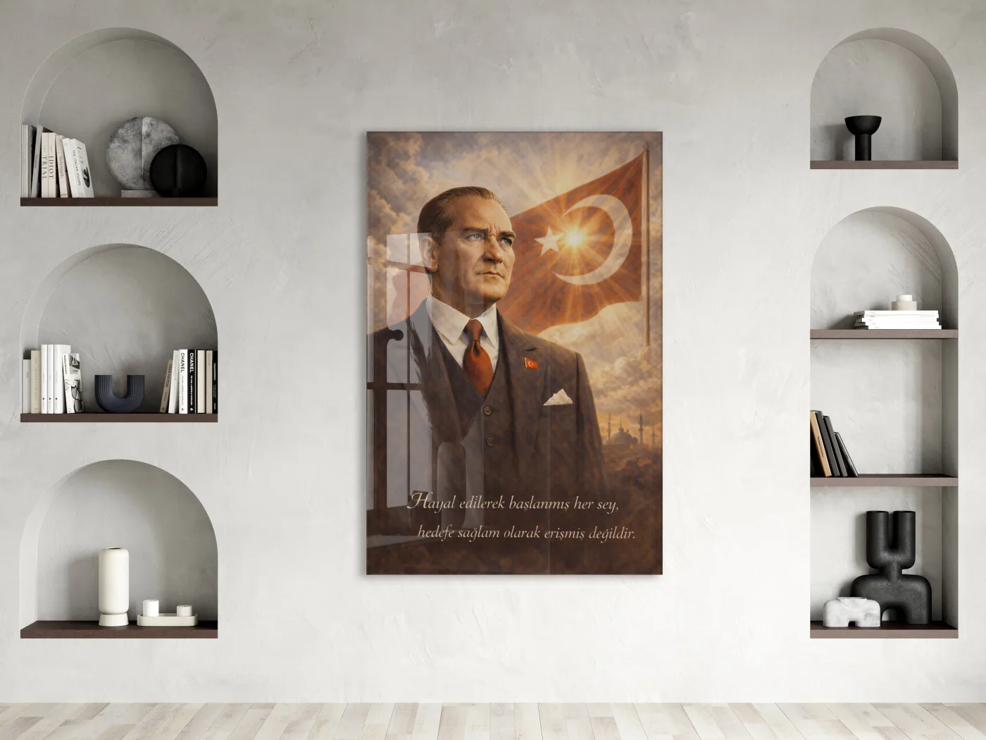 Mustafa Kemal Atatürk Cam Tablo - PeonyAta015 — görsel 2