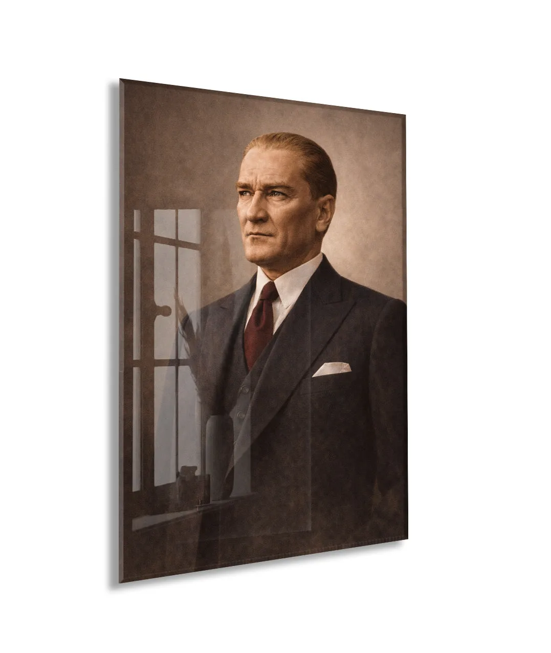 Mustafa Kemal Atatürk Cam Tablo - PeonyAta028 — görsel 1