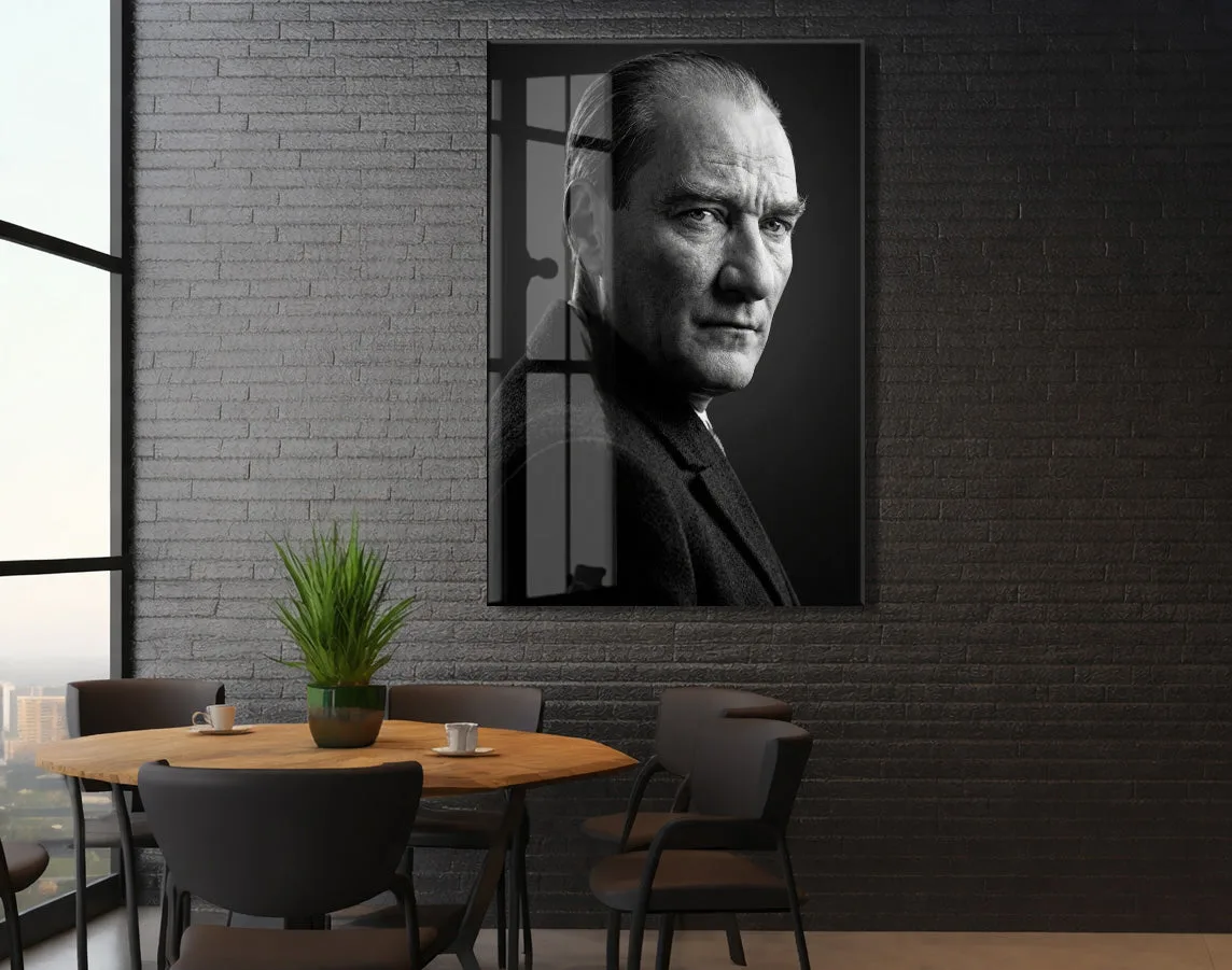 Mustafa Kemal Atatürk Portre Cam Tablo | 4 mm Temperli UV Baskılı Premium Duvar Dekoru-PeonyAta1302 — görsel 5