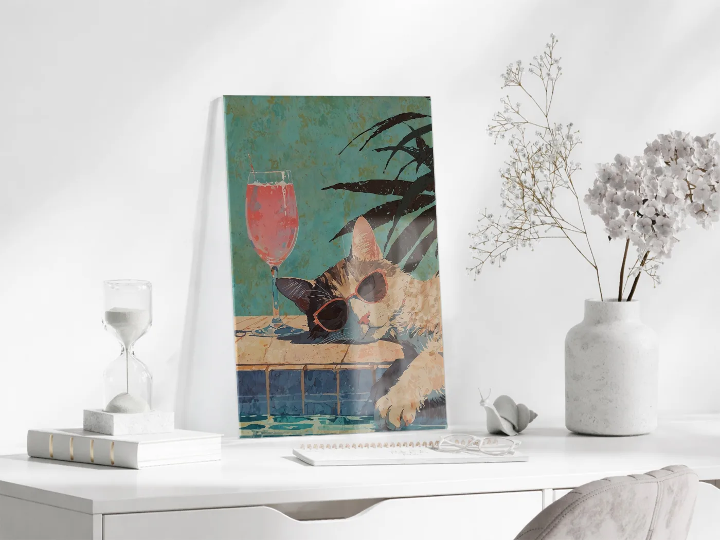 Cool Kedi İllüstrasyonu – Genç Odası ve Salon Dekoru - Peony125 — görsel 4