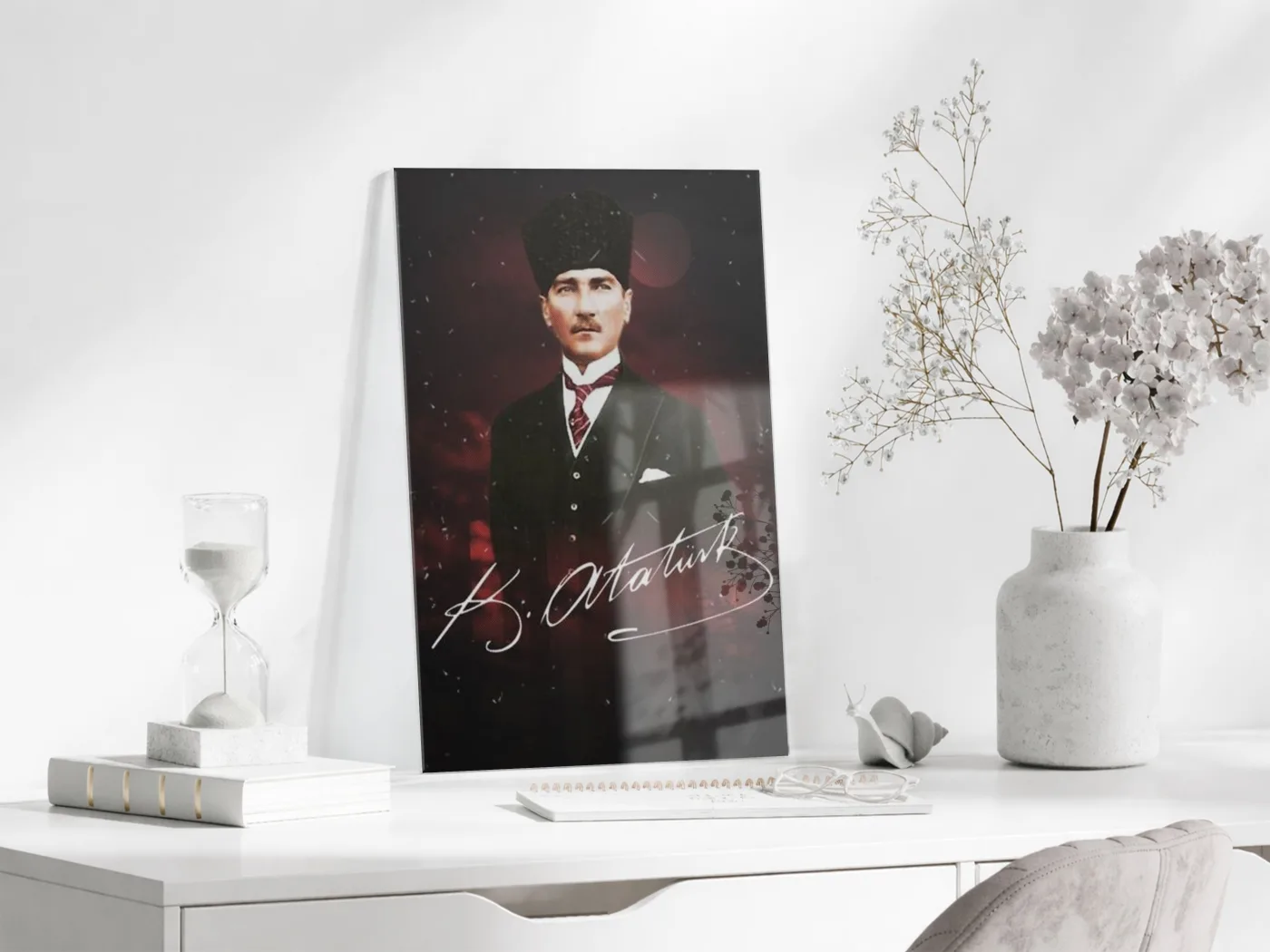 Mustafa Kemal Atatürk  | Modern Cam Tablo-PeonyAta086 — görsel 2