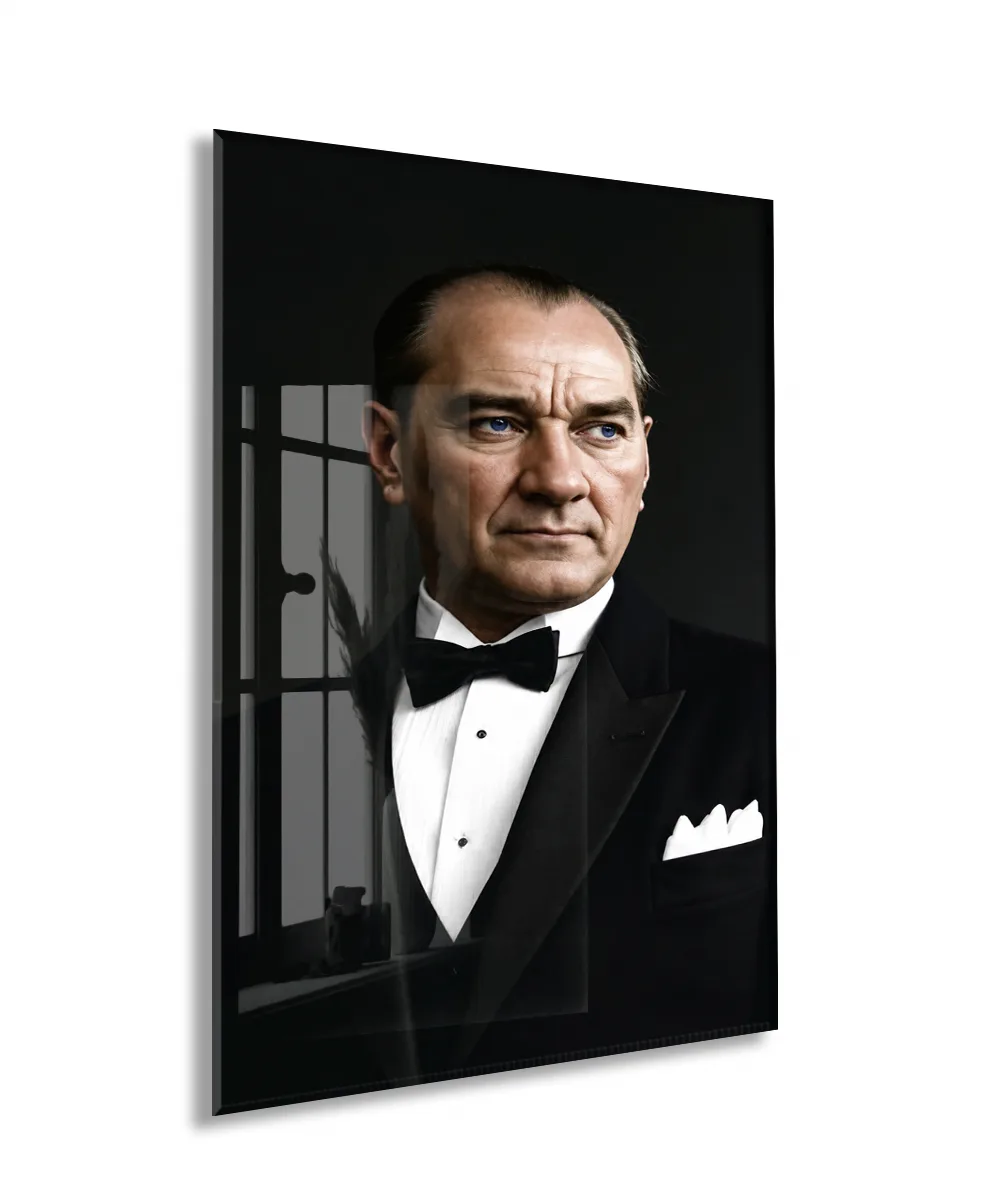 Mustafa Kemal Atatürk | Modern Cam Tablo-PeonyAtanew002 — görsel 1