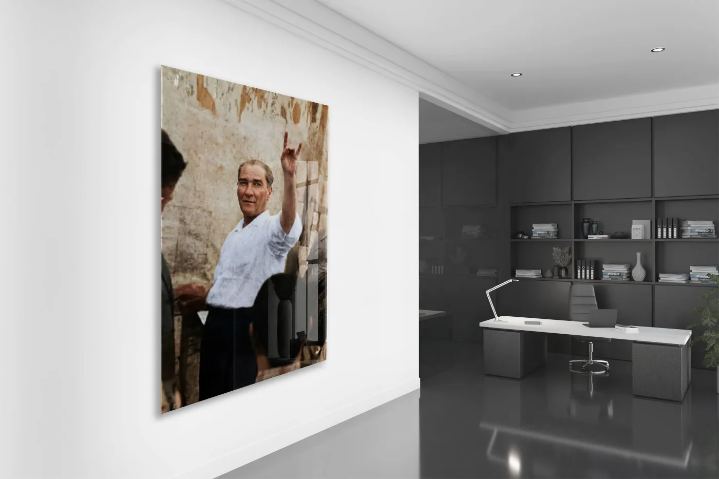 Mustafa Kemal Atatürk | Modern Cam Tablo-PeonyAta091 — görsel 4