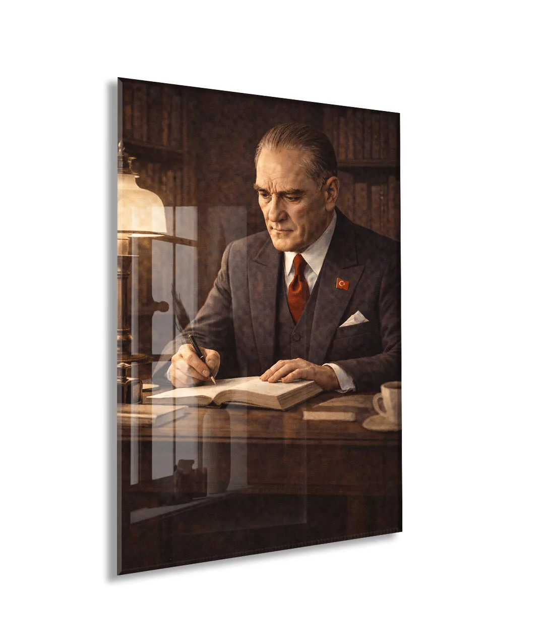 Mustafa Kemal Atatürk Cam Tablo - PeonyAta025 — görsel 1