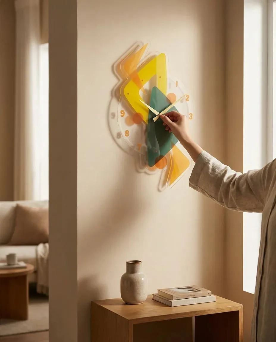 Mirova |  Pleksi Duvar Saati 40 cm | UV Baskılı Modern Dekoratif Saat — görsel 3
