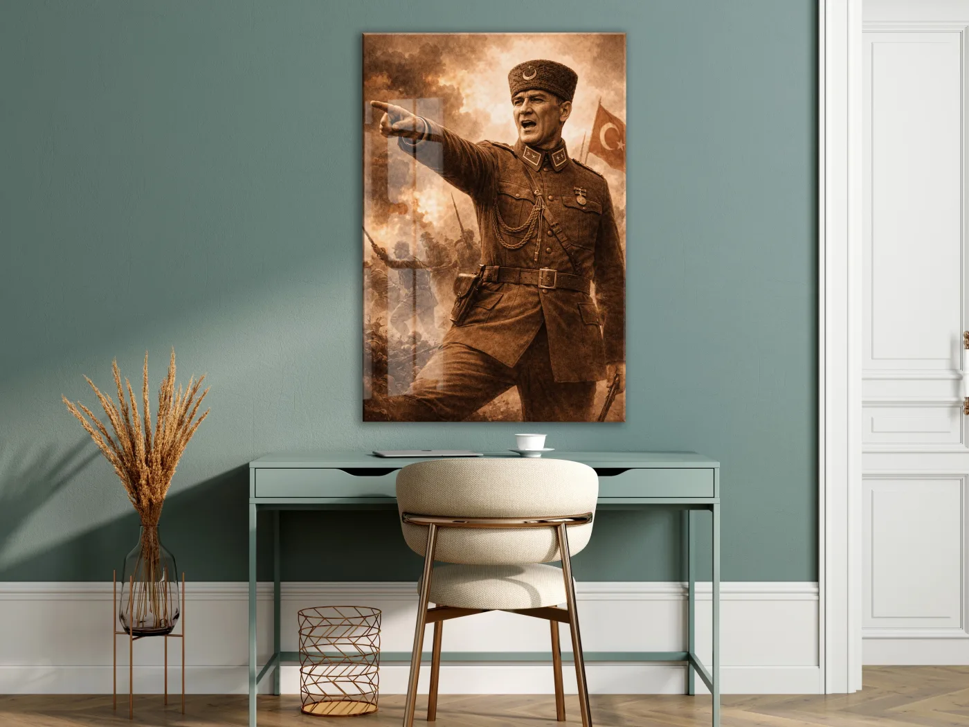 Mustafa Kemal Atatürk Cam Tablo - PeonyAta034 — görsel 4