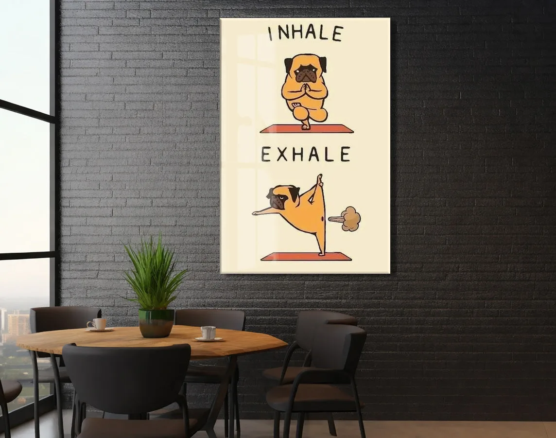 Yoga Yapan Pug Cam Tablo – Mizahi ve Eğlenceli Duvar Dekoru - Peony095 — görsel 6