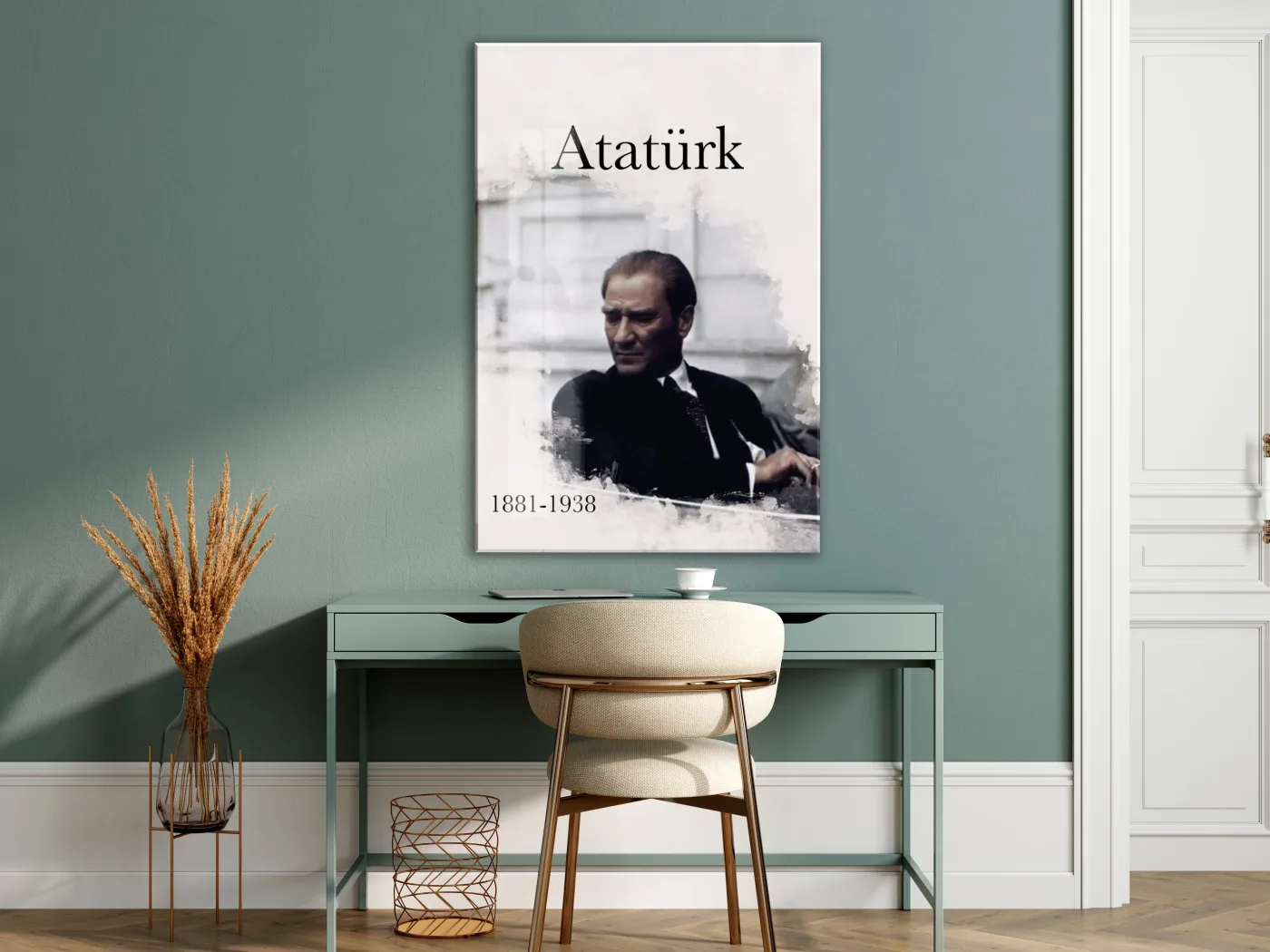 Mustafa Kemal Atatürk | Modern Cam Tablo-PeonyAta095 — görsel 6