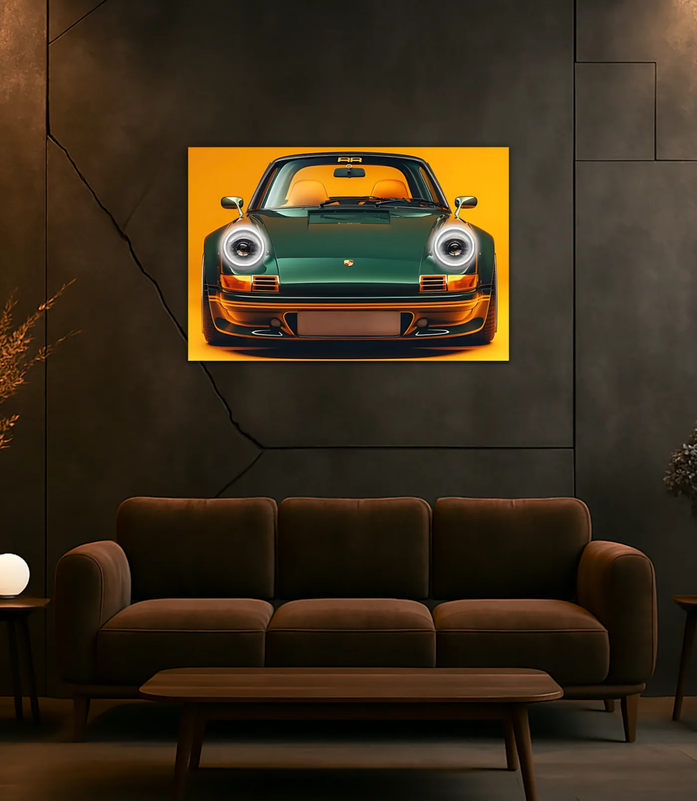 Porsche 911 Retro Model UV Baskı Neon Duvar Dekoru | Pleksi Işıklı Spor Araba Tablo | Modern Ev ve Ofis Dekoru — görsel 5