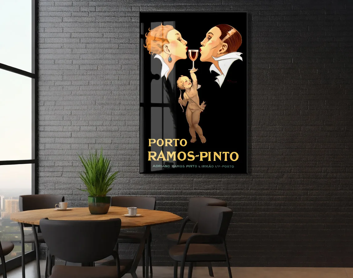 Ramos Pinto Vintage Cam Tablo | Art Deco Şarap Posteri UV Baskılı Temperli Cam Duvar Dekoru - Peony154 — görsel 5