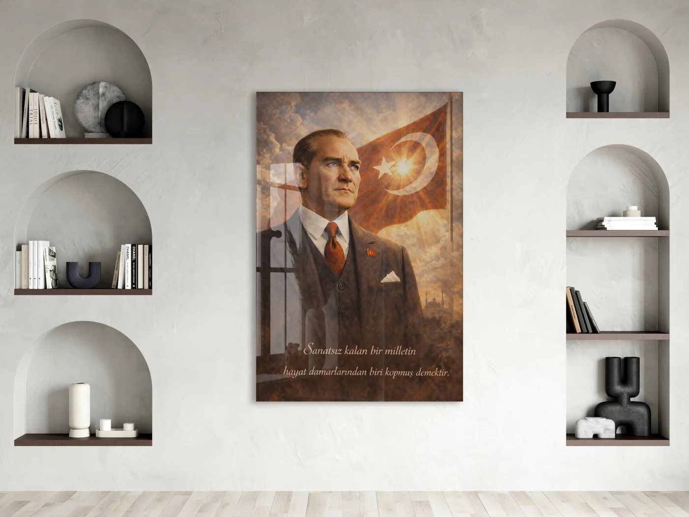 Mustafa Kemal Atatürk Cam Tablo- PeonyAta011 — görsel 2