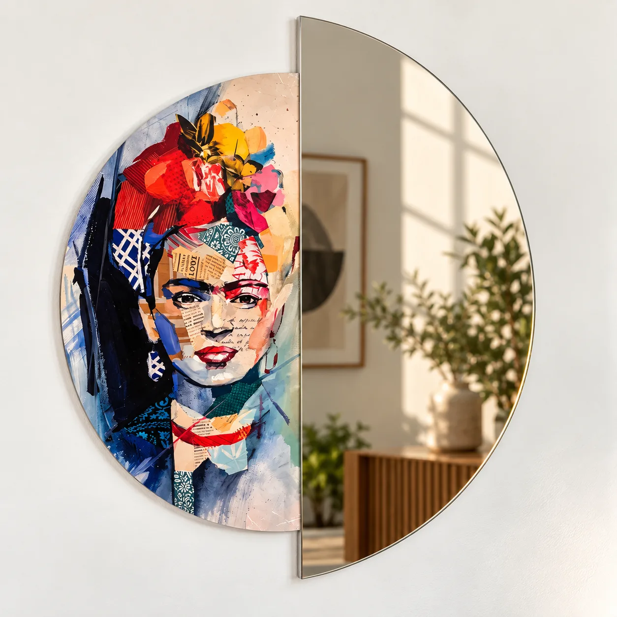 Frida Dekoratif Duvar Aynası – UV Baskılı Modern Tasarım Ayna — görsel 2