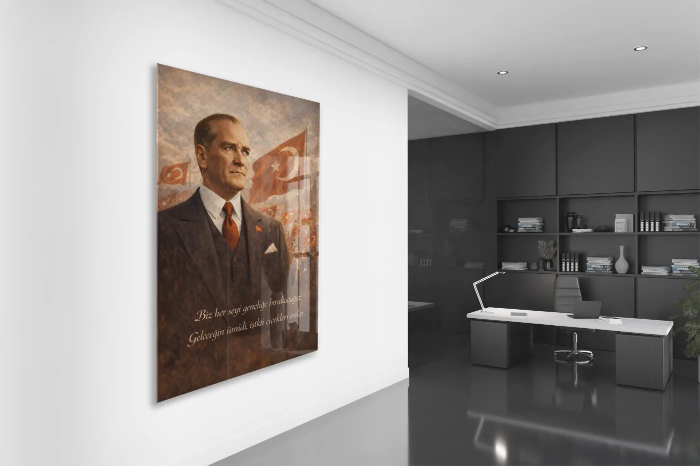 Mustafa Kemal Atatürk Cam Tablo - PeonyAta012 — görsel 4