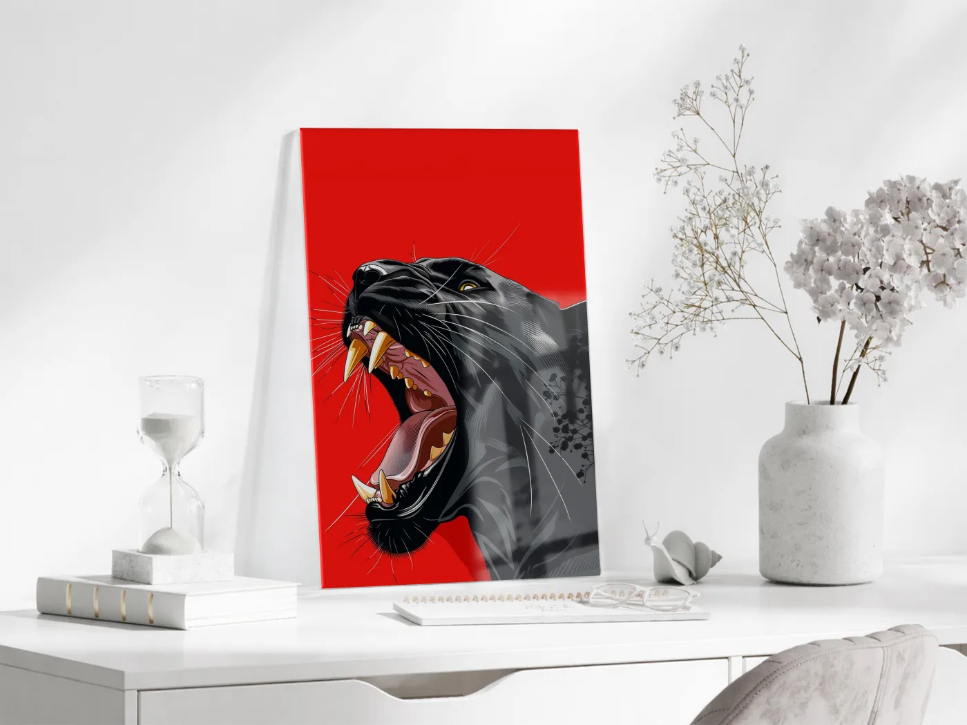 Black Panther Close-Up – Modern Pop Art Cam Tablo- Peony141 — görsel 4