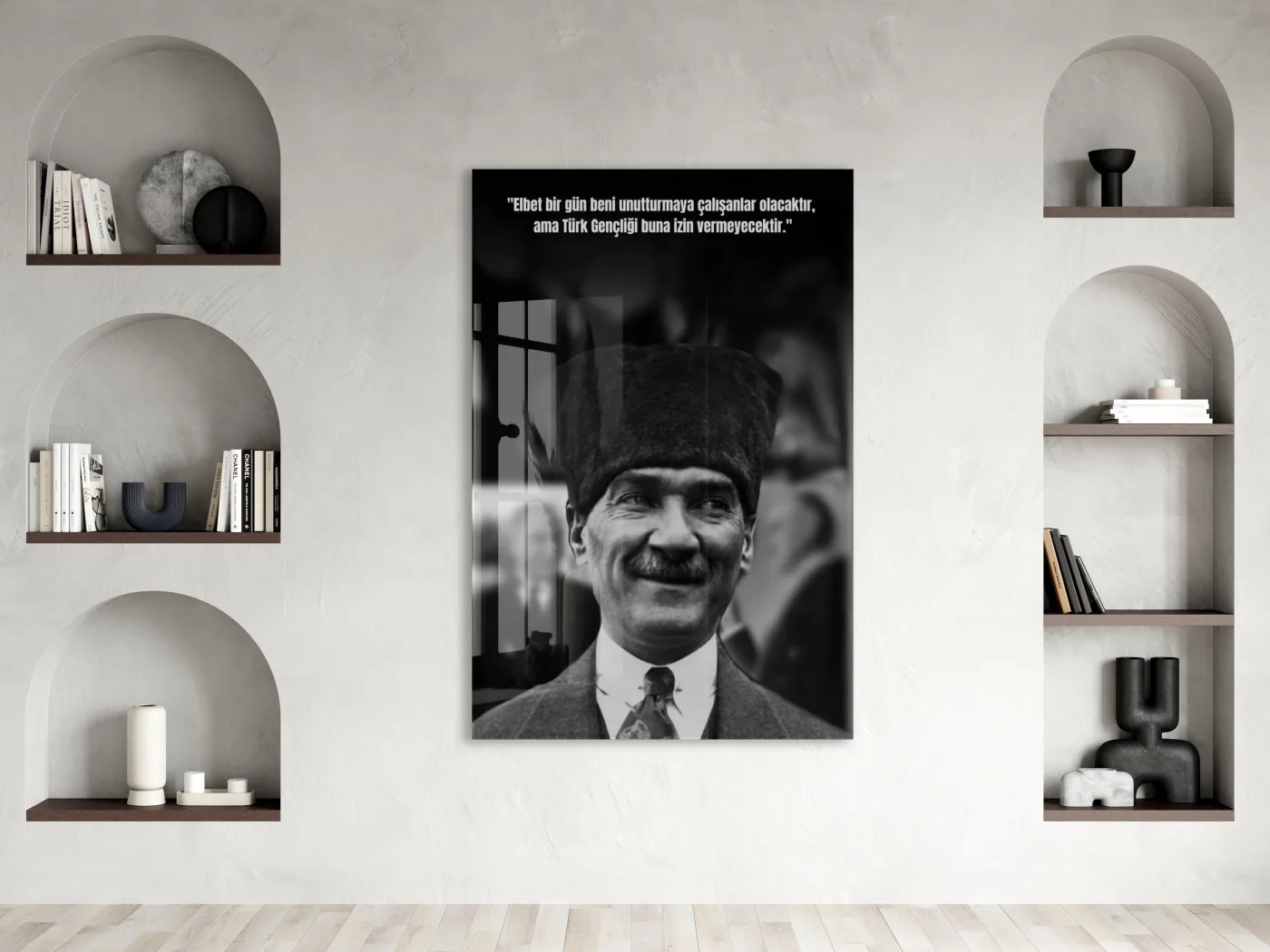 Mustafa Kemal Atatürk  | Modern Cam Tablo-PeonyAta084 — görsel 2