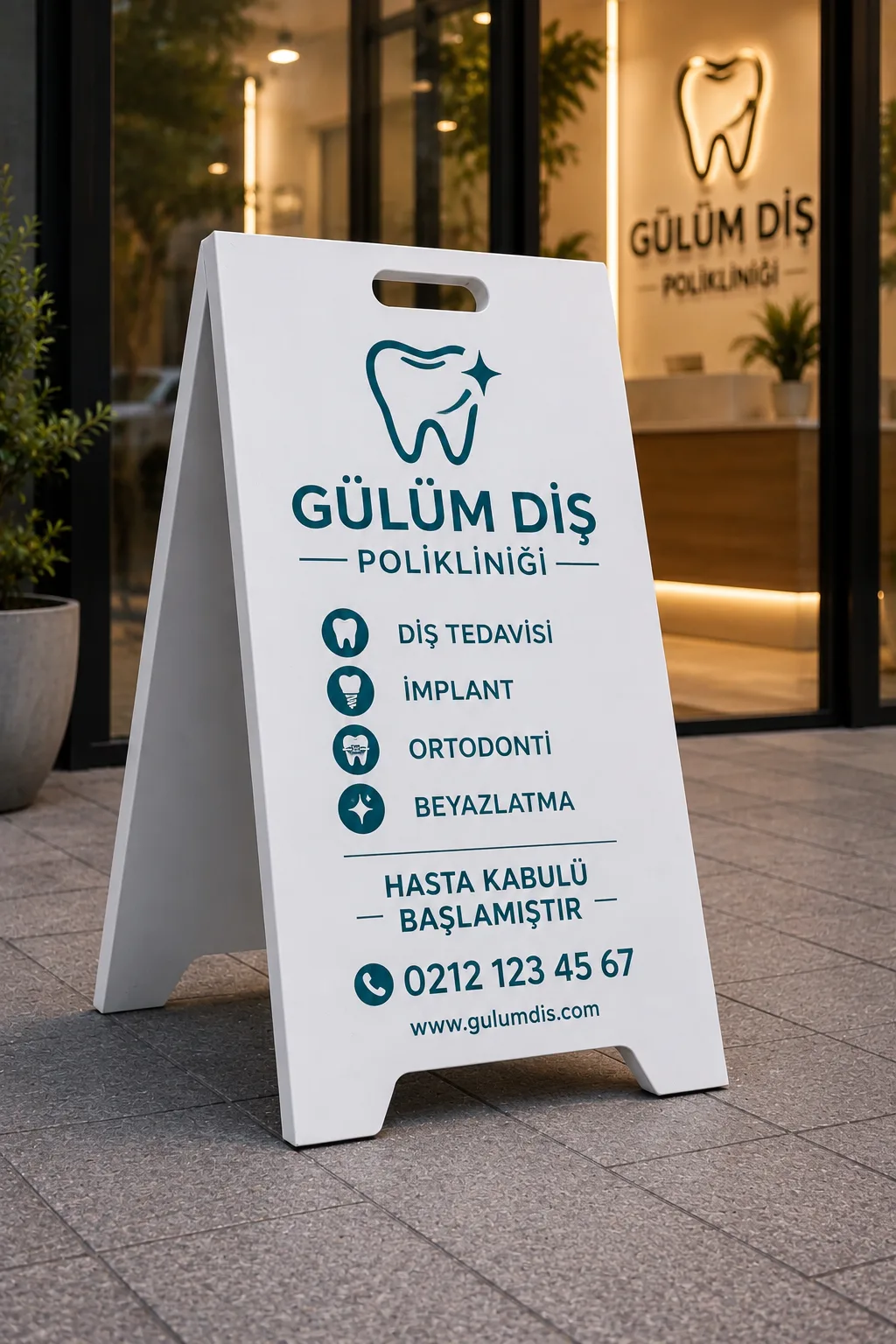 Metal A Tabela | UV Baskılı Kaldırım Reklam Panosu | Dış Mekan Mağaza Önü Standı — görsel 4
