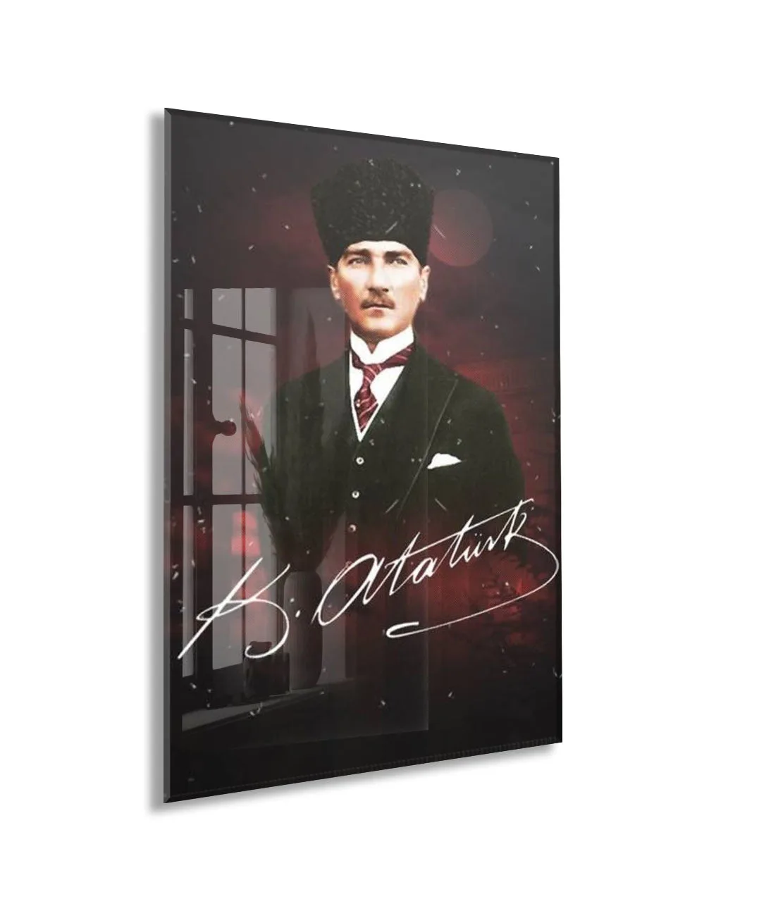 Mustafa Kemal Atatürk  | Modern Cam Tablo-PeonyAta086 — görsel 1