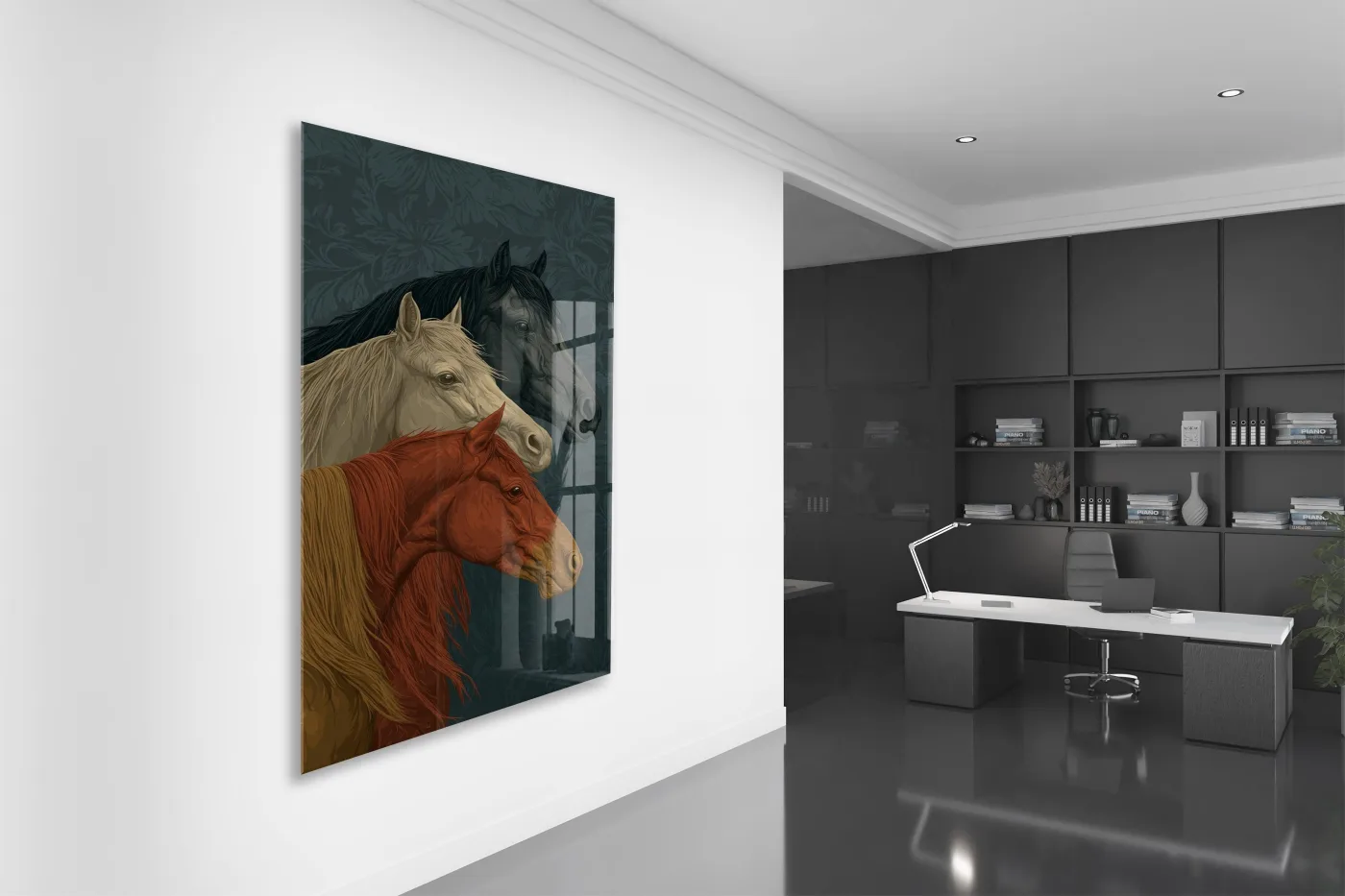 “Üç Ruh, Tek Yön” – Asaletin Atları Cam Tablo - Peony070 — görsel 5