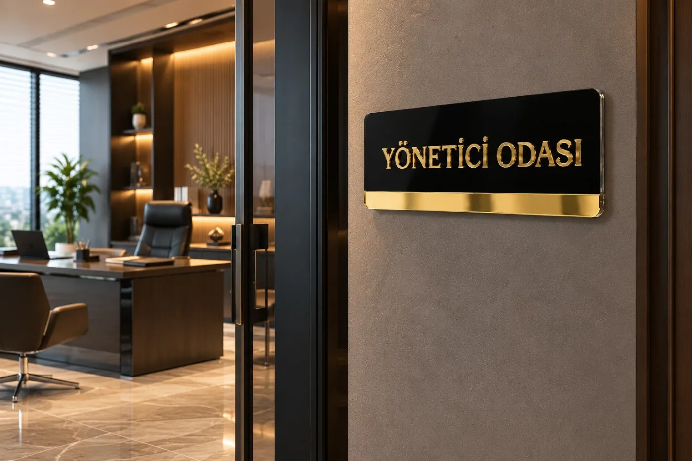 Kişiye Özel Pleksi Ofis Kapı Tabelası 15x30 cm – Gold veya Silver Aynalı Pleksi Harfli İş Yeri Oda İsimliği — görsel 5