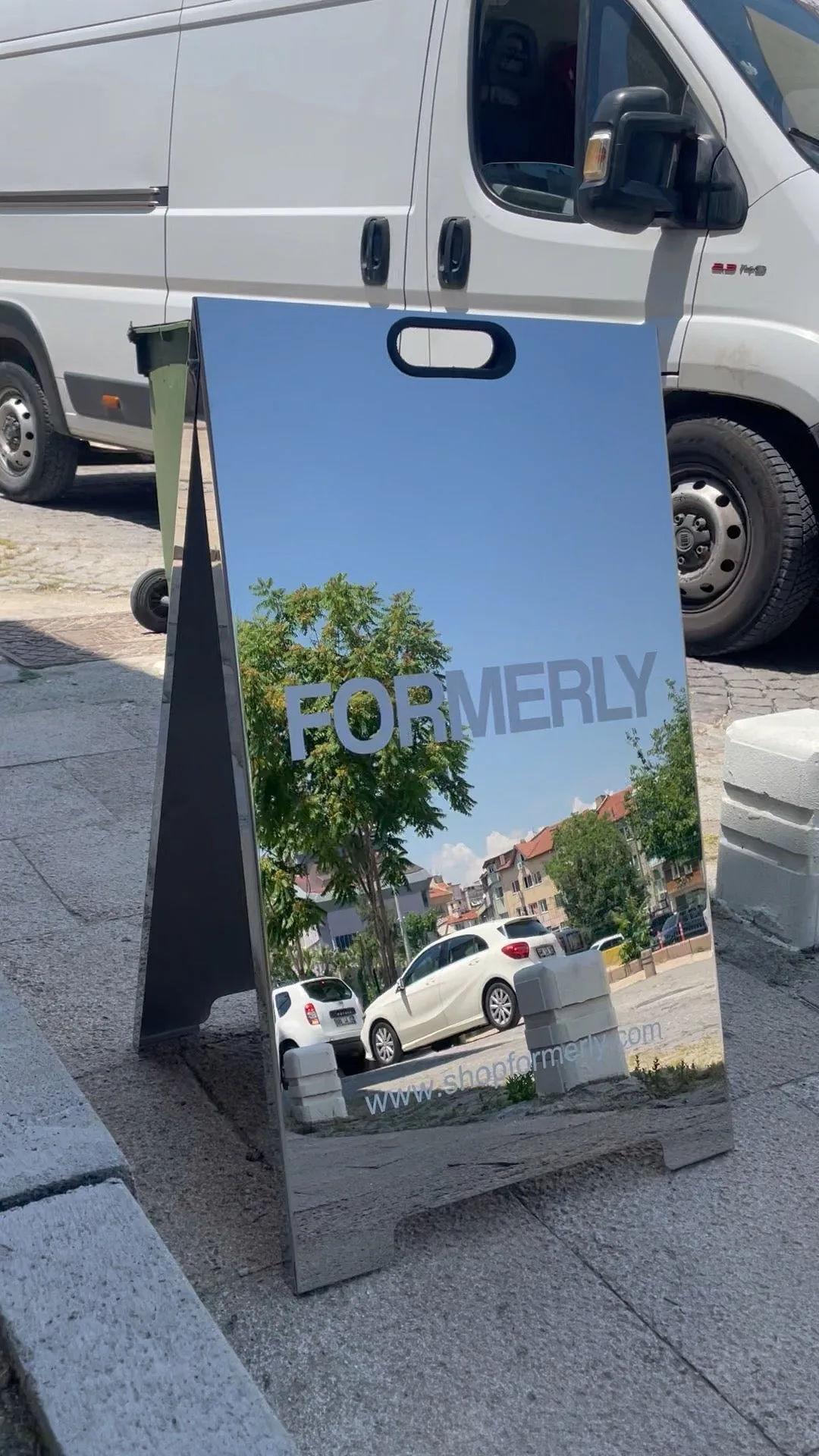 Dış Mekan Metal Kaldırım Tabelası | Aynalı Paslanmaz A Tabela | 3 Farklı Boy | İşletme Önü Reklam Tabelası — görsel 3