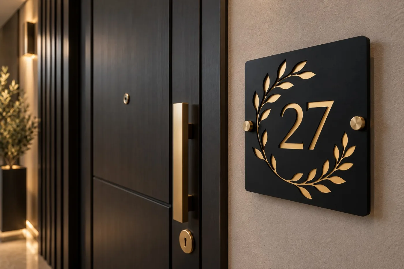 15x15 cm Kişiye Özel Ev ve Daire Kapı Numarası – Gold veya Silver Aynalı Pleksi Dekoratif Villa Numarası — görsel 4