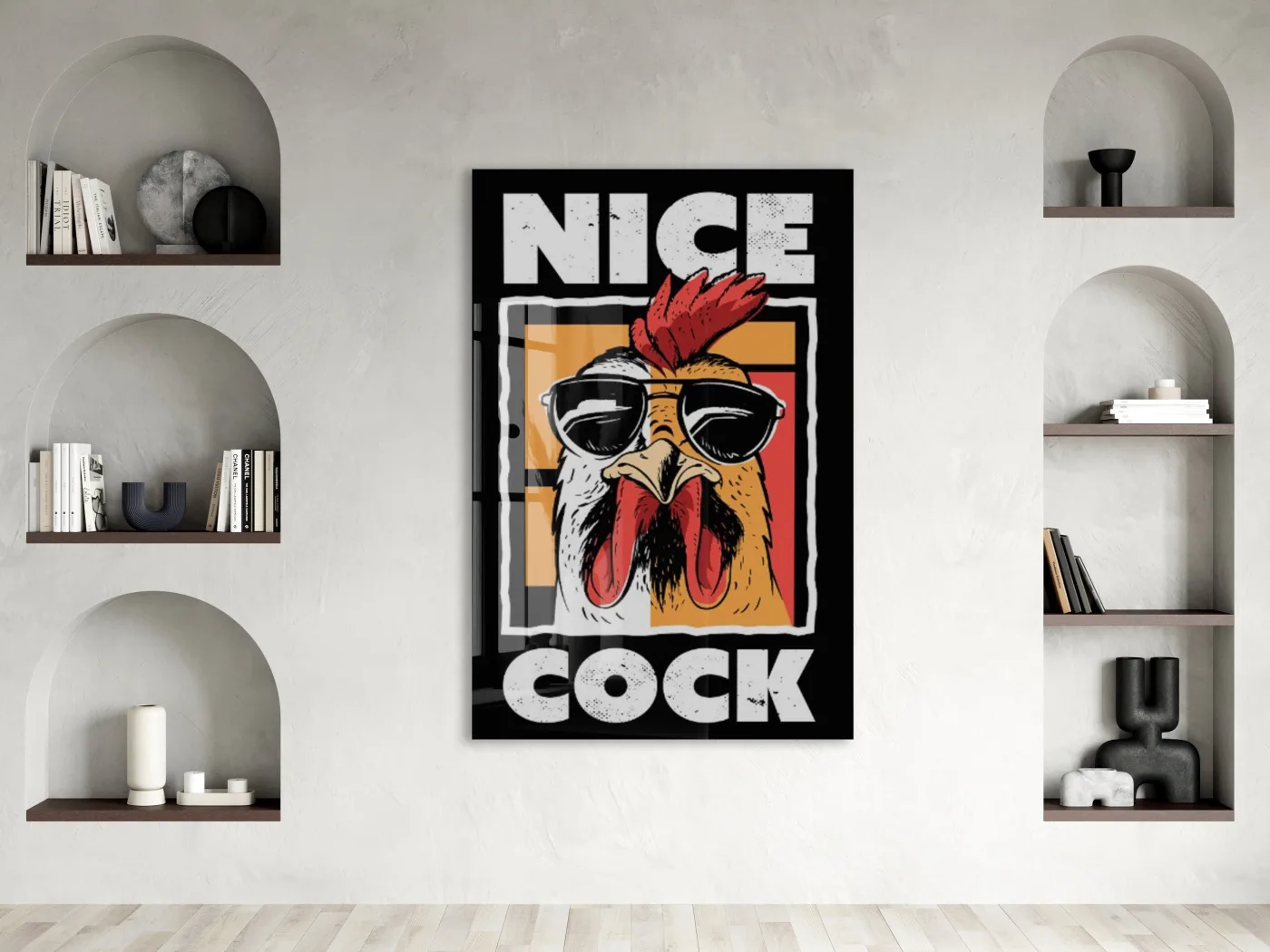Pop Art Horoz Cam Tablo – Genç Odası ve Bar Dekoru - Peony094 — görsel 3