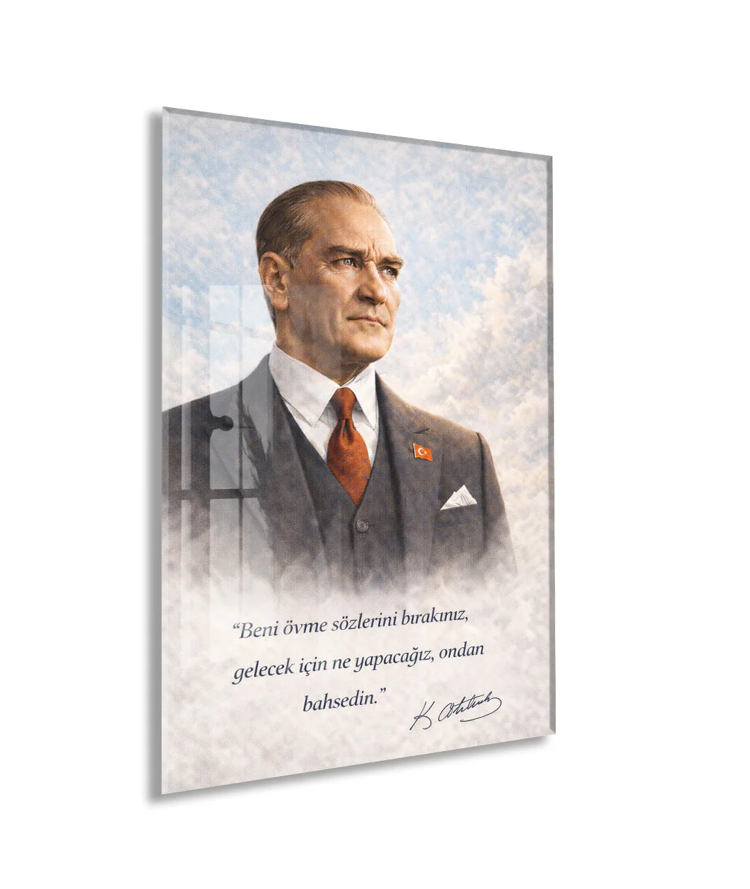 Mustafa Kemal Atatürk Cam Tablo - PeonyAta022 — görsel 1
