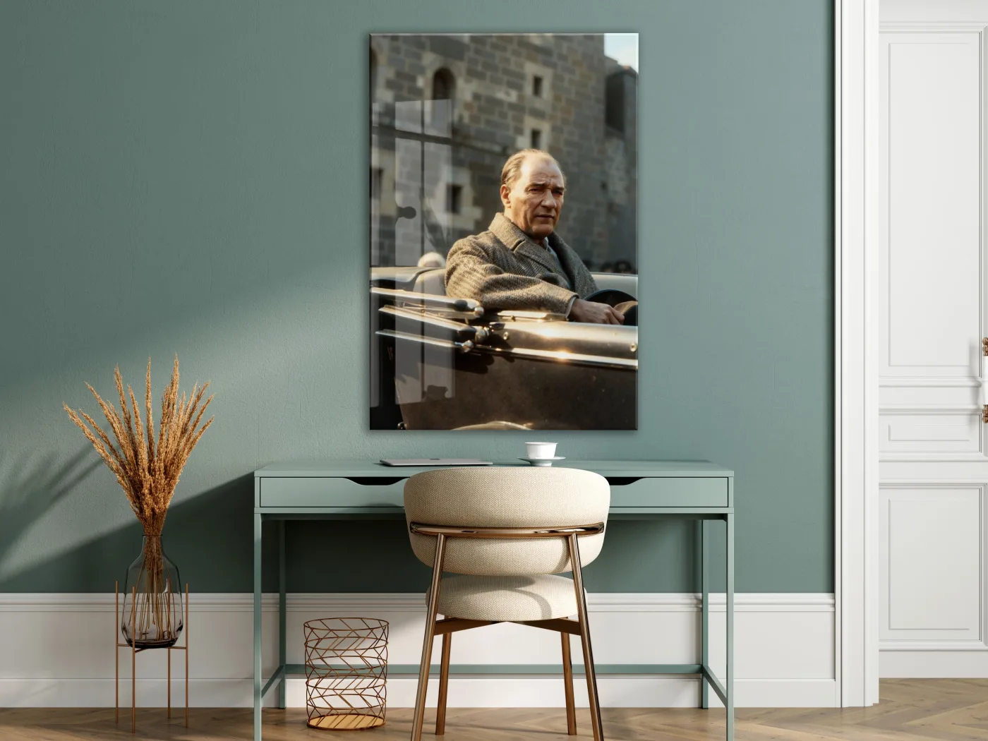 Mustafa Kemal Atatürk | Modern Cam Tablo-PeonyAta099 — görsel 6