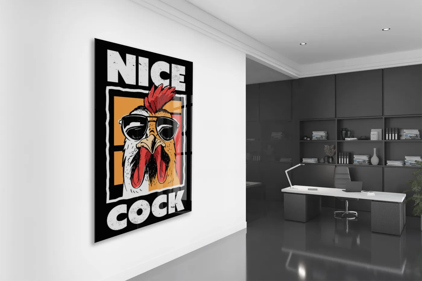 Pop Art Horoz Cam Tablo – Genç Odası ve Bar Dekoru - Peony094 — görsel 5