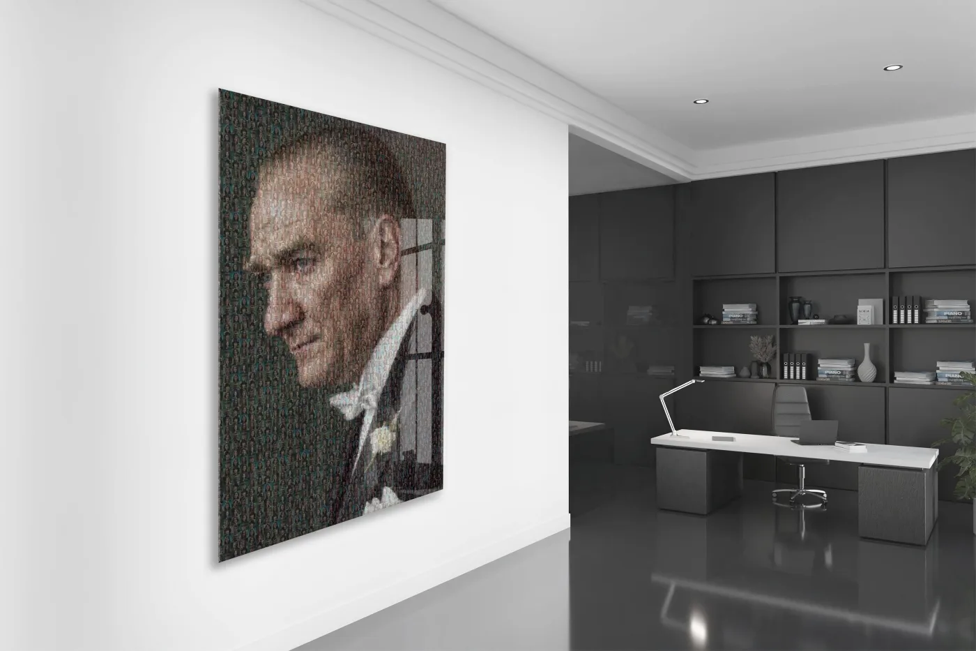 Mustafa Kemal Atatürk | Modern Cam Tablo-PeonyAta108 — görsel 4