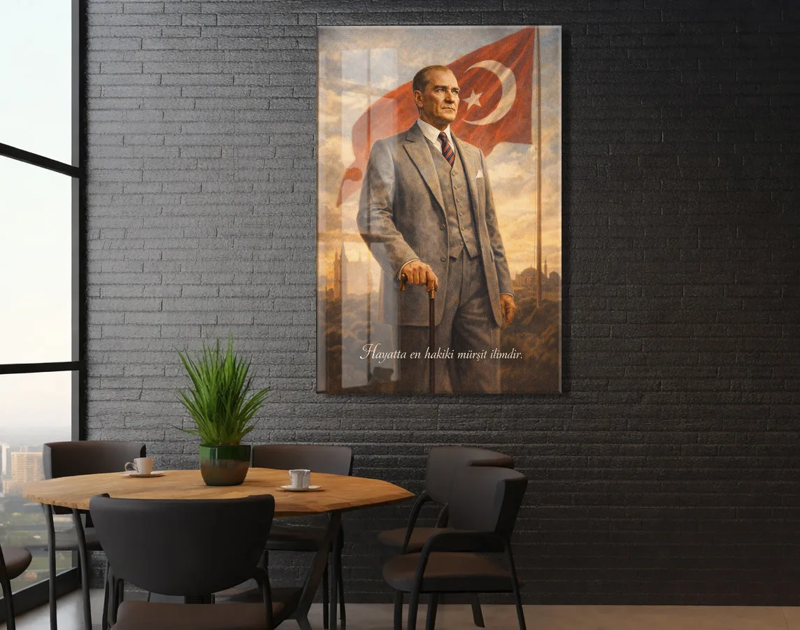 Mustafa Kemal Atatürk Cam Tablo- PeonyAta002 — görsel 5