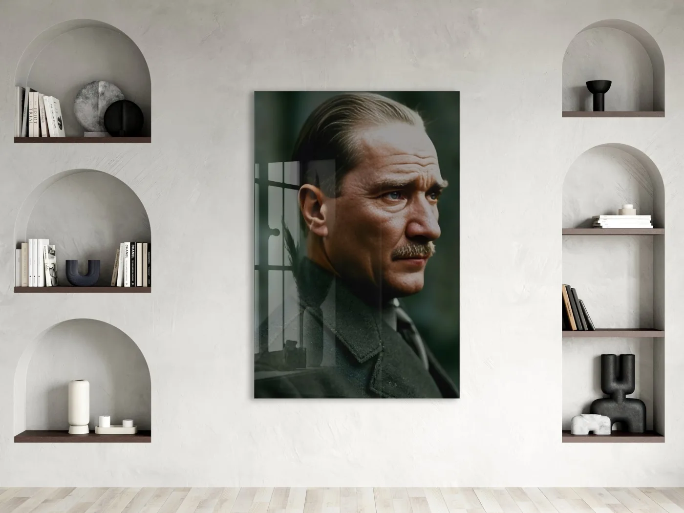 Atatürk Cam Tablo – Mustafa Kemal Atatürk Portresi Duvar Tablosu-PeonyAta1340 — görsel 3