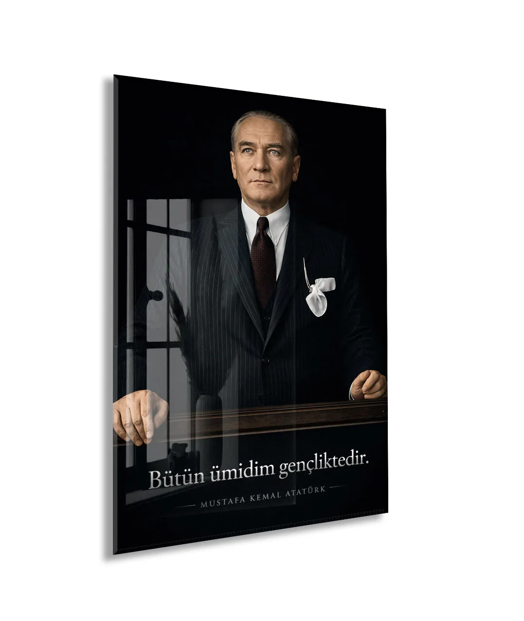 Mustafa Kemal Atatürk | Modern Cam Tablo-PeonyAta089 — görsel 1