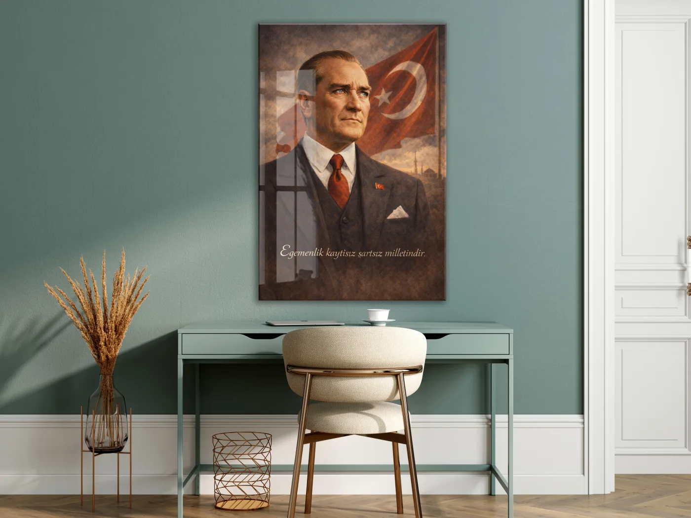 Mustafa Kemal Atatürk Cam Tablo- PeonyAta006 — görsel 5