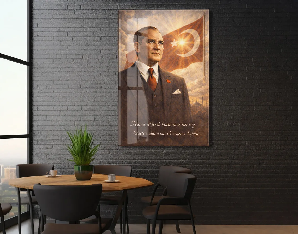 Mustafa Kemal Atatürk Cam Tablo - PeonyAta015 — görsel 5