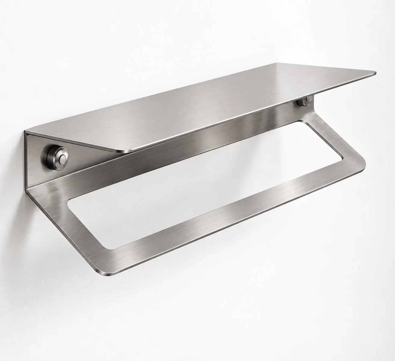 Vetra | Paslanmaz Çelik Havluluk ve Banyo Duvar Rafı – 40 cm Fırçalı Metal Modern Raflı Havlu Askısı — görsel 3